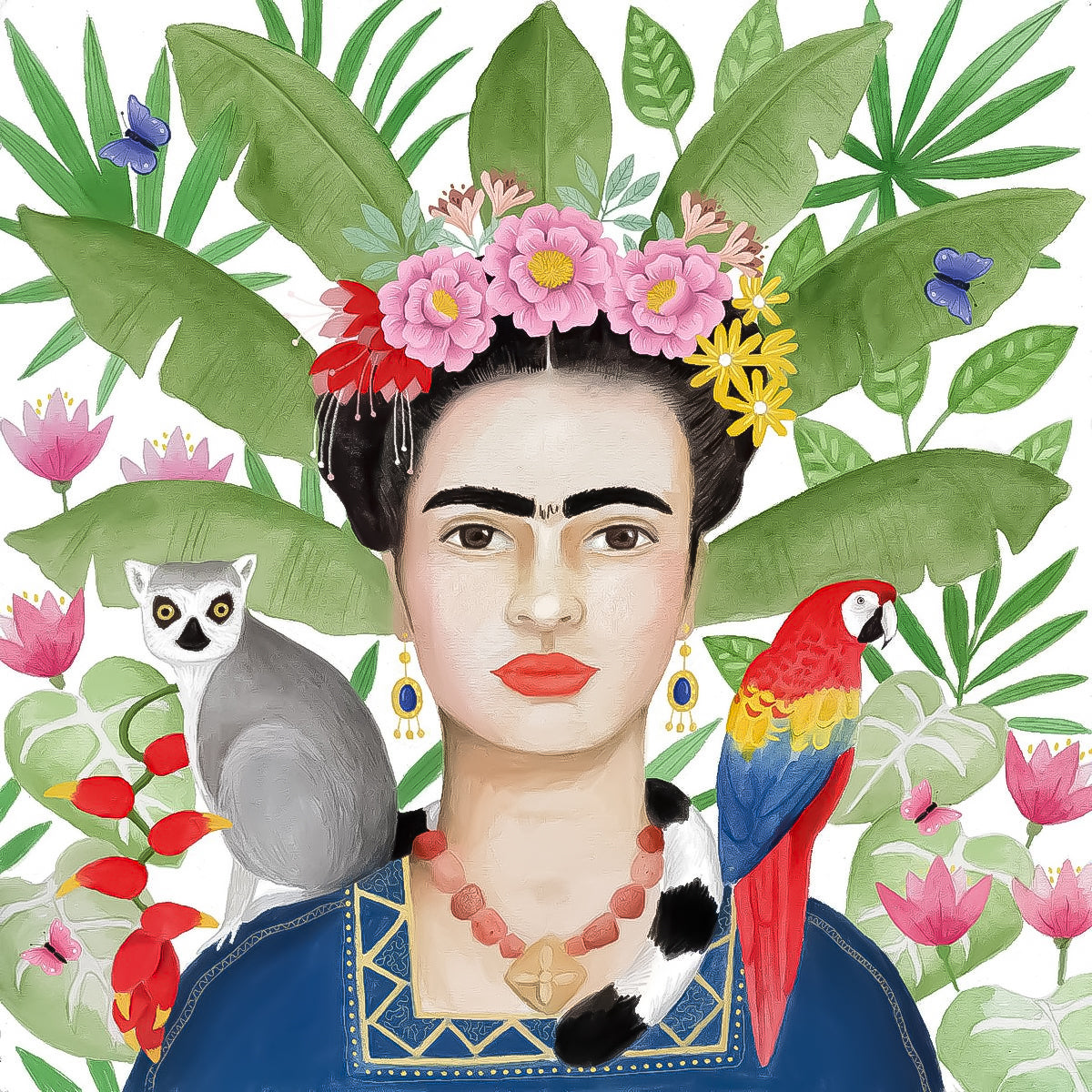 Guardanapo para Decoupage Ppd 33x33cm com 2 Unidades - Frida Kahlo & Animais 