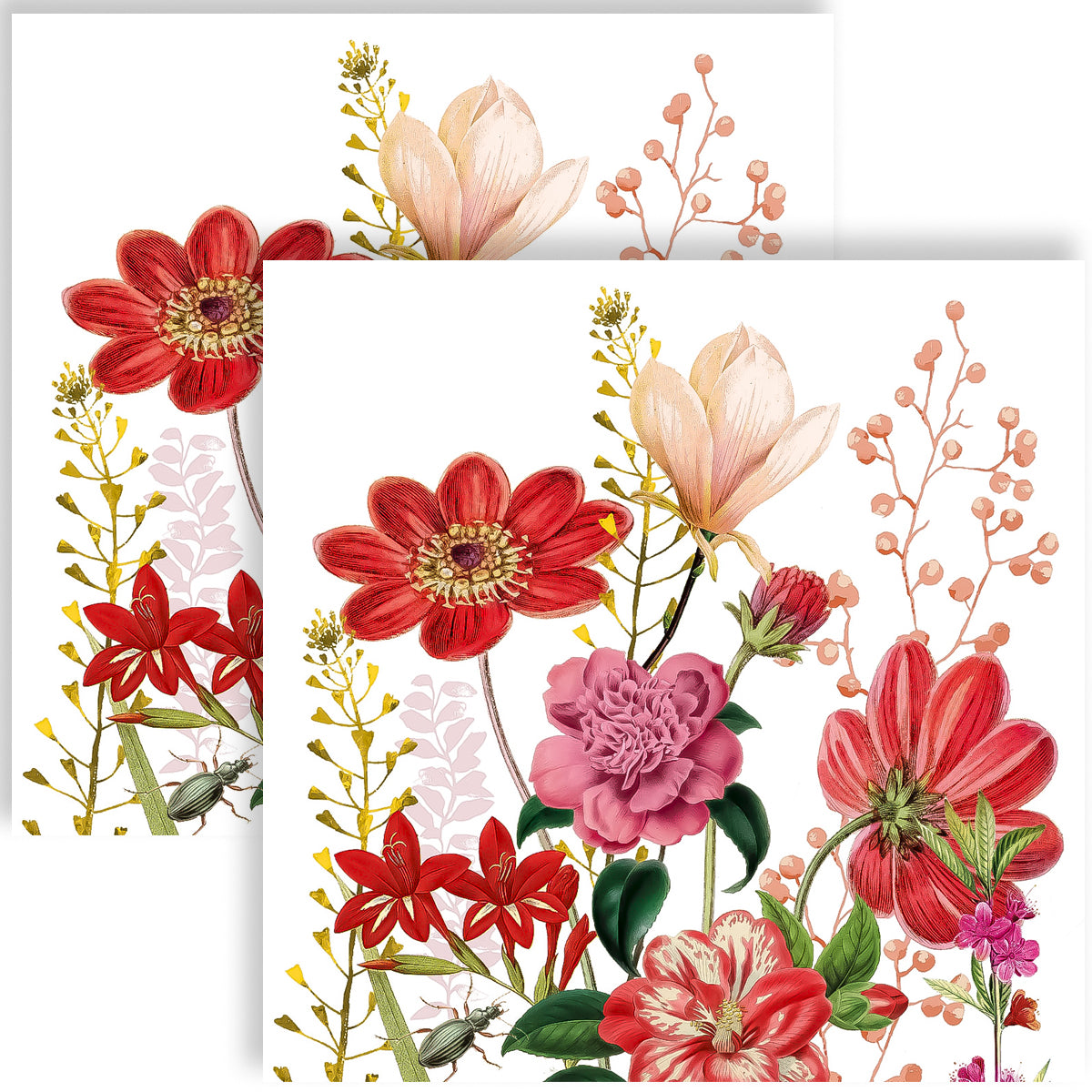 Guardanapo para Decoupage Ppd 33x33cm com 2 Unidades - Floresta Vermelha