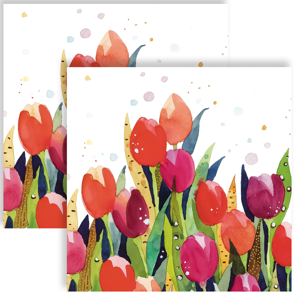 Guardanapo para Decoupage Ppd 33x33cm com 20 Unidades - Respingo de Tulipa