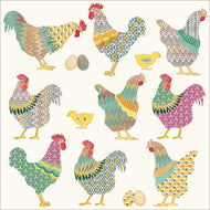 Guardanapo para Decoupage Ppd 33x33cm com 20 Unidades - Galos e Galinhas