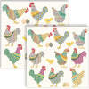 Guardanapo para Decoupage Ppd 33x33cm com 20 Unidades - Galos e Galinhas 