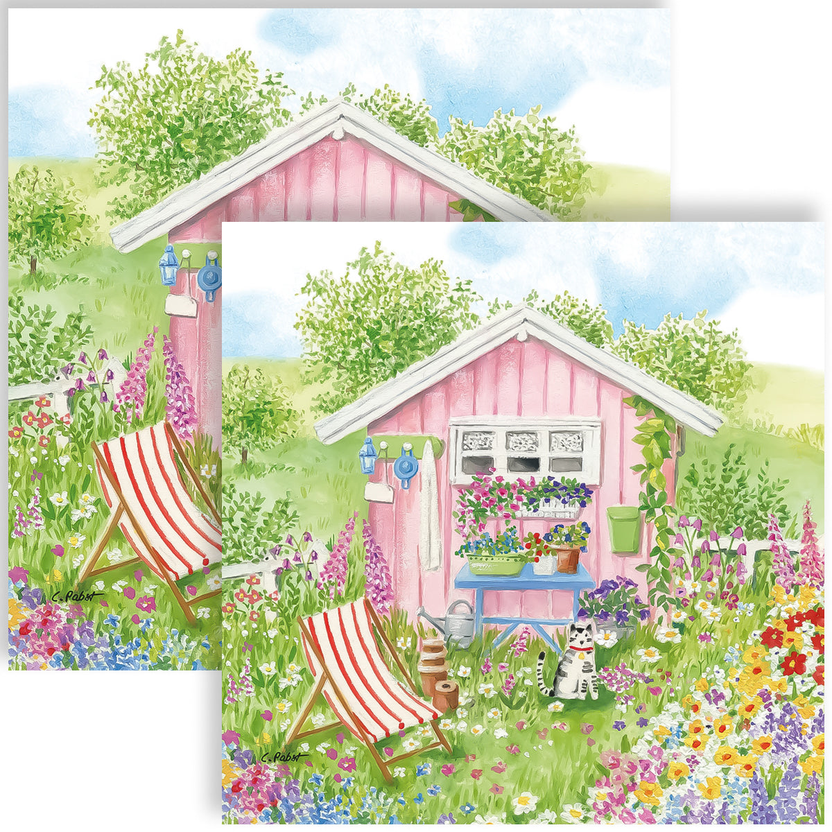 Guardanapo para Decoupage Ppd 33x33cm com 2 Unidades - Casa Rosa