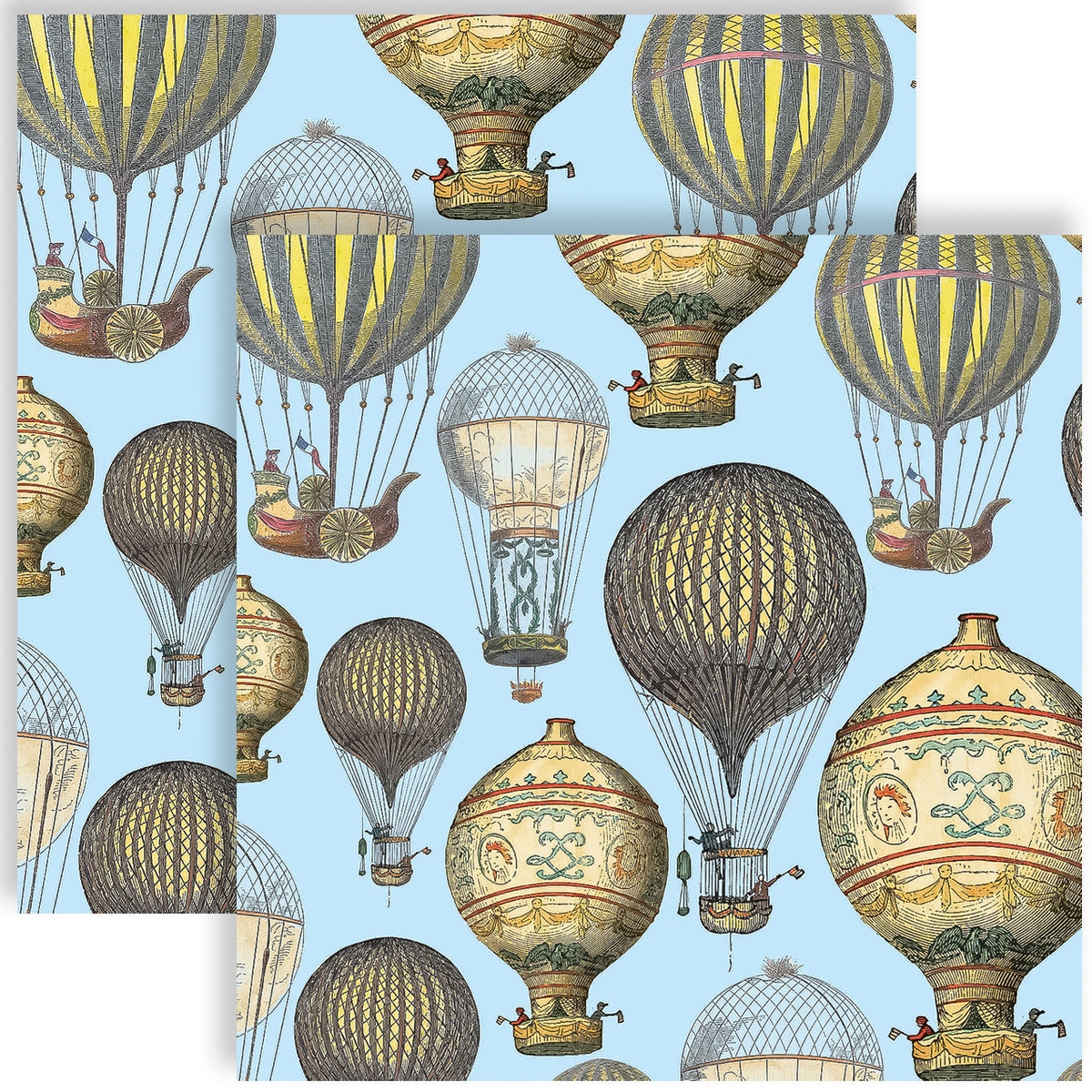 Guardanapo para Decoupage Ppd 33x33cm com 20 Unidades - Baloes de Ar Quente Vintage