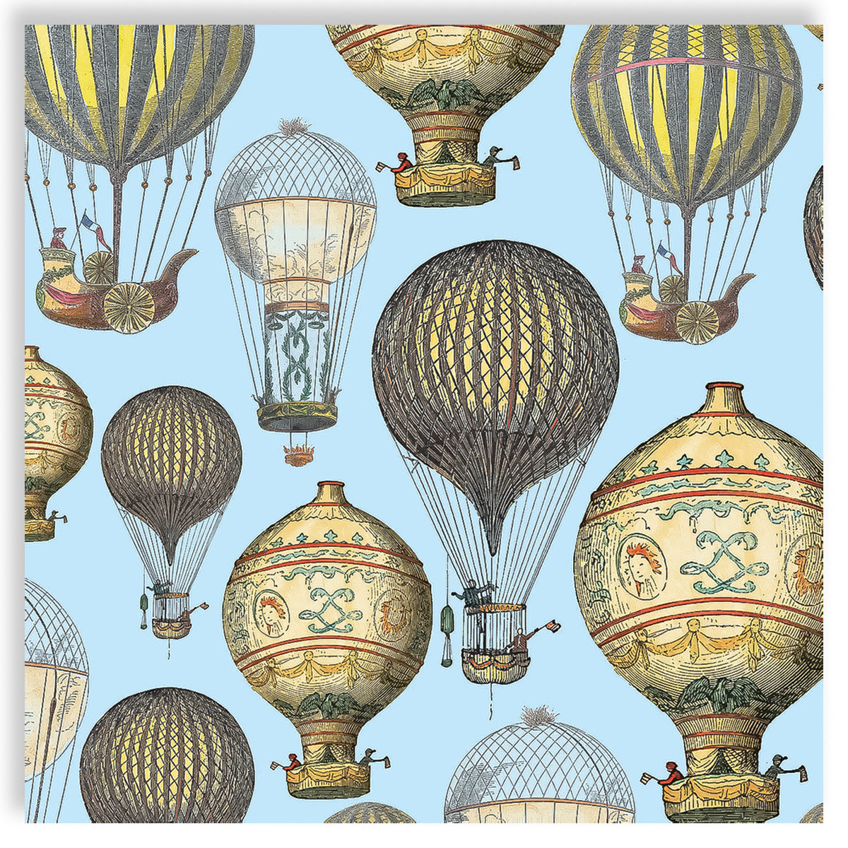 Guardanapo para Decoupage Ppd 33x33cm com 20 Unidades - Baloes de Ar Quente Vintage