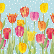 Guardanapo para Decoupage Ppd 33x33cm com 20 Unidades - Tulipas Felizes