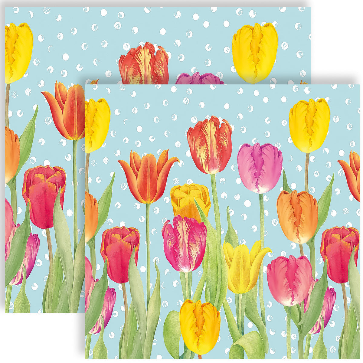 Guardanapo para Decoupage Ppd 33x33cm com 2 Unidades - Tulipas Felizes