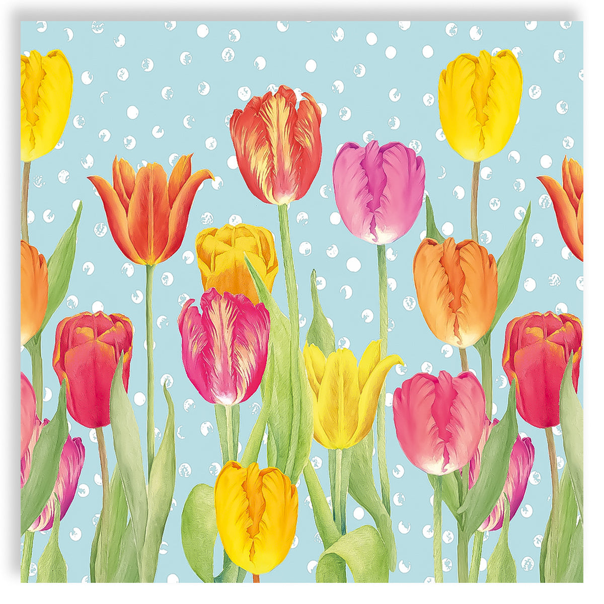 Guardanapo para Decoupage Ppd 33x33cm com 2 Unidades - Tulipas Felizes