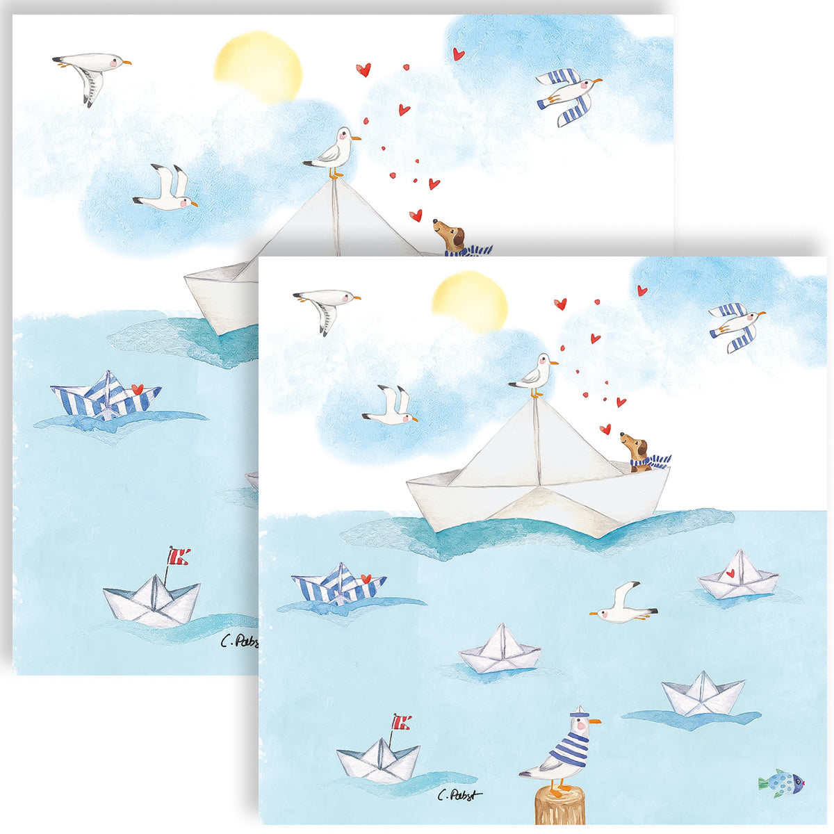 Guardanapo para Decoupage Ppd 33x33cm com 2 Unidades - Navio & Gaivotas 