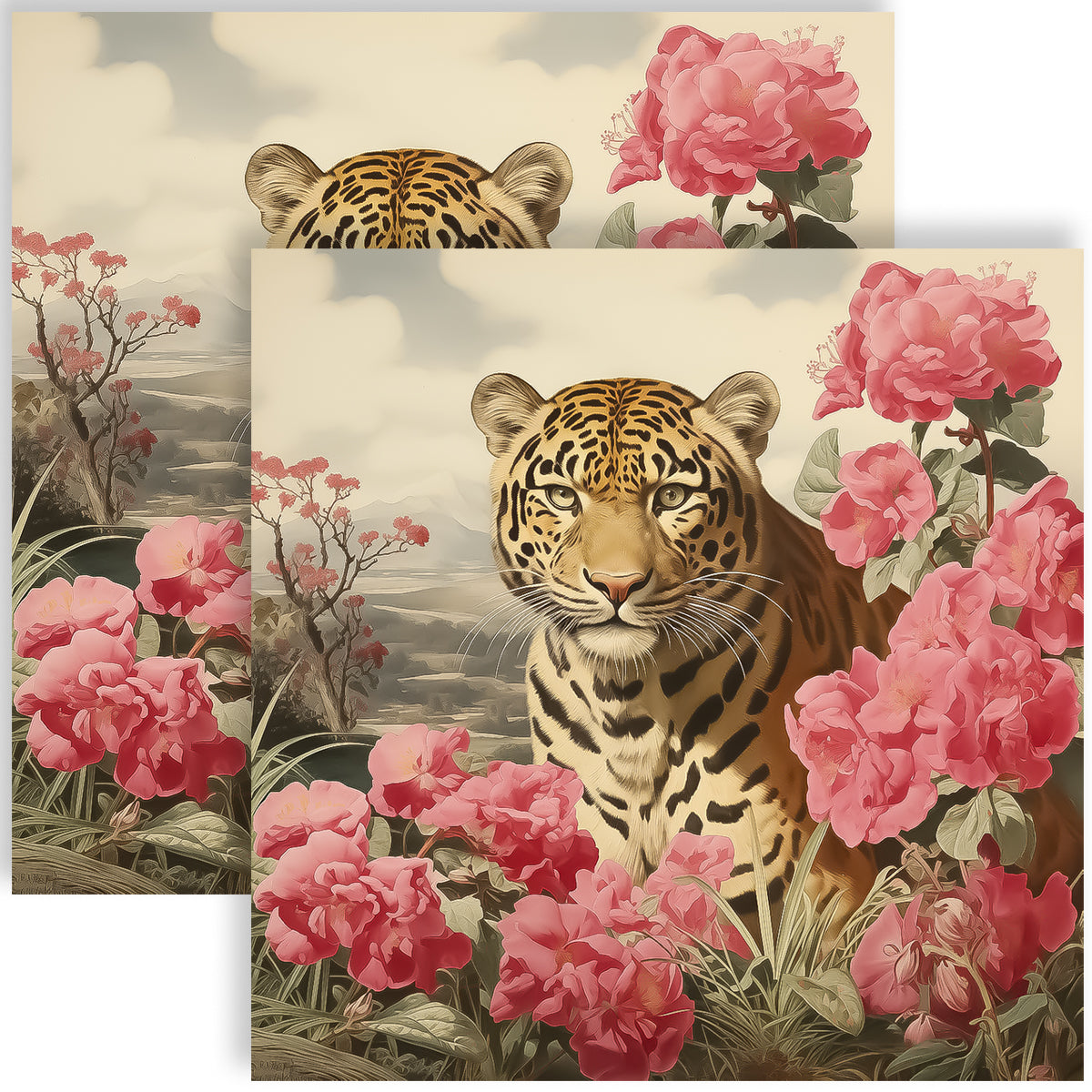 Guardanapo para Decoupage Ppd 33x33cm com 2 Unidades - Leopardo Vintage