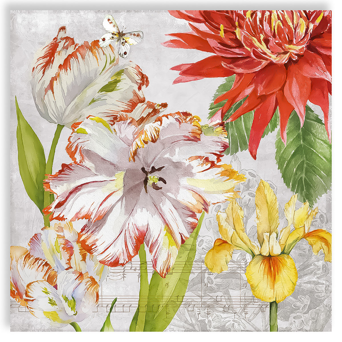 Guardanapo para Decoupage Ppd 33x33cm com 2 Unidades - Orquídeas Vintage
