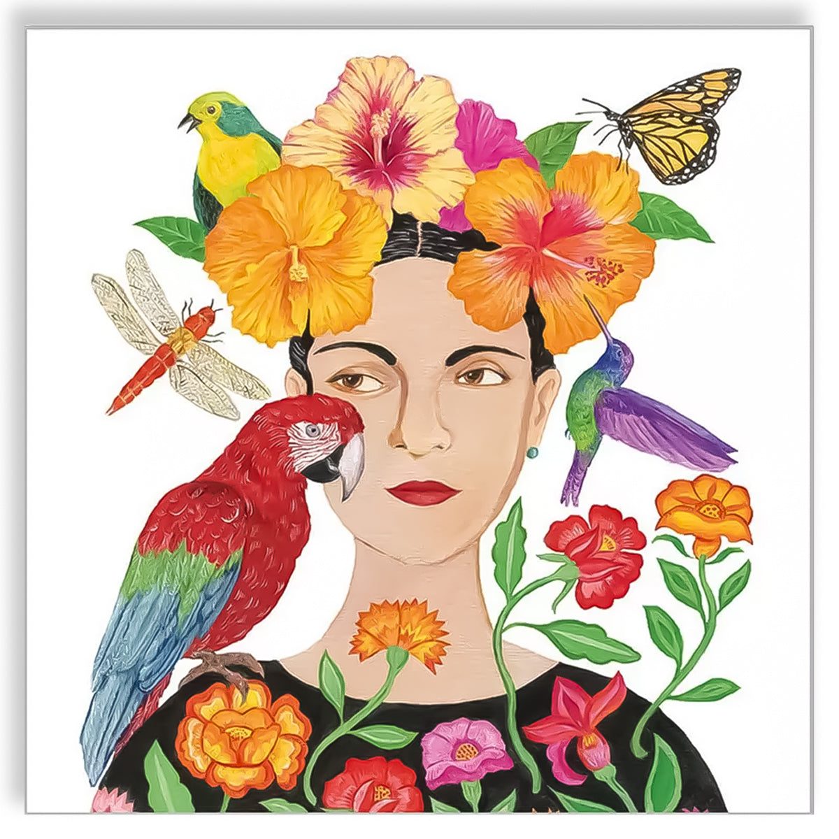Guardanapo para Decoupage Ppd 33x33cm com 2 Unidades - Frida & Papagaio 