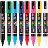 Estojo de Caneta Posca Uniball Pc-5br Ponta Brush 1.0/4.0Mm com 08 Cores