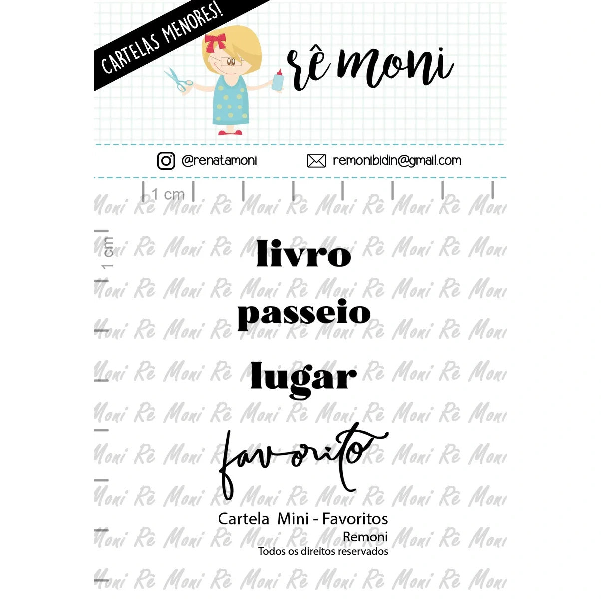 Cartela de Carimbos Favoritos em Fotopolímero para Artesanato e Scrapbook - Lilipop