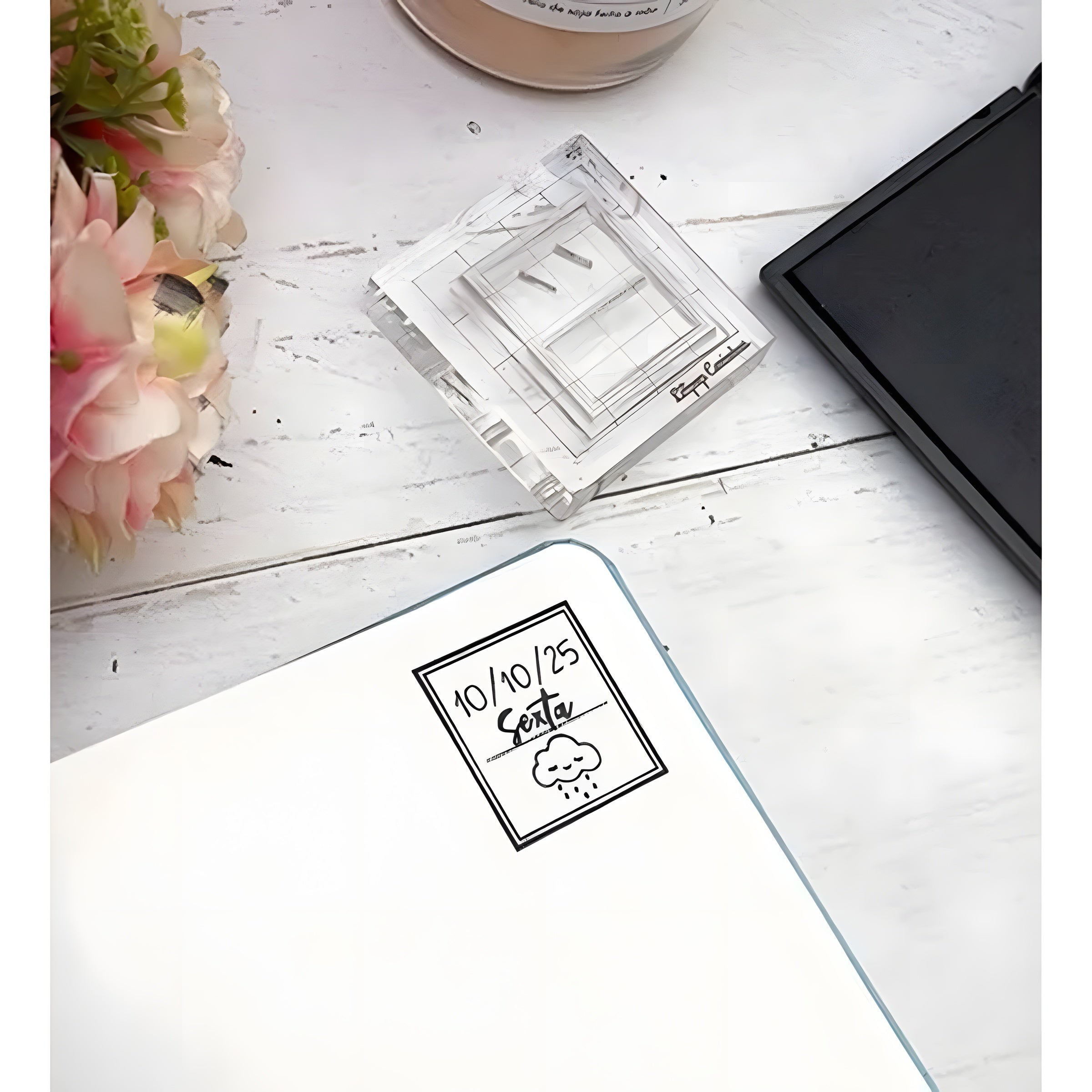 Mini Carimbo Datador Journal Scrapbook Planner - Lilipop