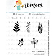 Kit Carimbos Decorativos G Folhagem 2 para Artesanato e Scrapbook - Lilipop