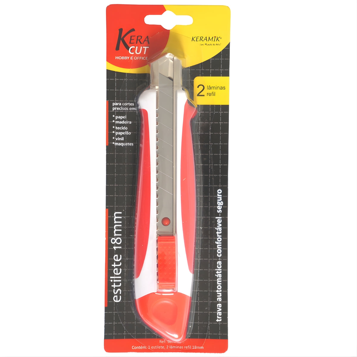 Estilete Profissional Keramik 18mm com Duas Laminas 9871