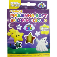 Estojo Massinha Soft Brilha no Escuro 90g com 6 Cores - Utiguti