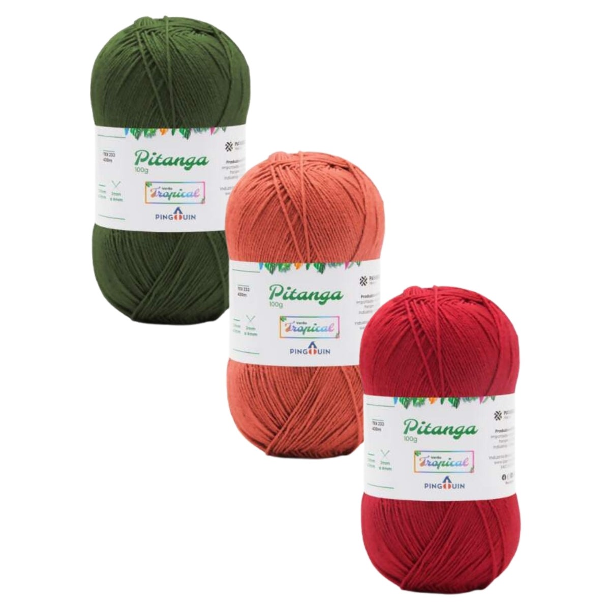 Fio Pitanga Crochê Tricô 100g 430m Tex 233 - Pingouin