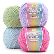 Fio Amigurumi Chenille Poliéster Crochê Tricô 100g 110m Tex 909 - Círculo