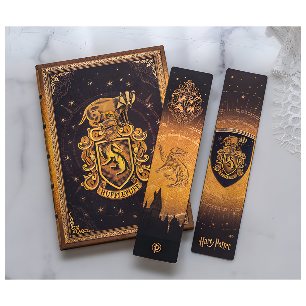 Marca Pagina Paperblanks Hufflepuff  Harry Potter 4x18,5cm Texturizado