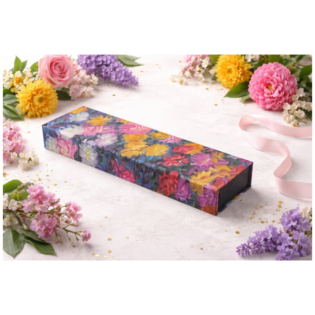 Estojo Paperblanks Monets Chrysanthemums 22x6,8x3cm com Fecho Magnetico