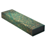 Estojo Paperblanks Emerald Flower 22x6,8x3cm com Fecho Magnetico