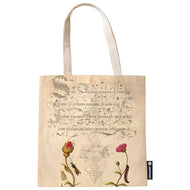 Bolsa Canvas Bag Paperblanks Flemish Rose 38x38cm em Algodão com Bolso Interno