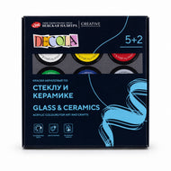 Estojo Tinta Vidro Decola Opaca 20ml 5 Cores + 2 Liners Metálicos - Nevskaya Palitra