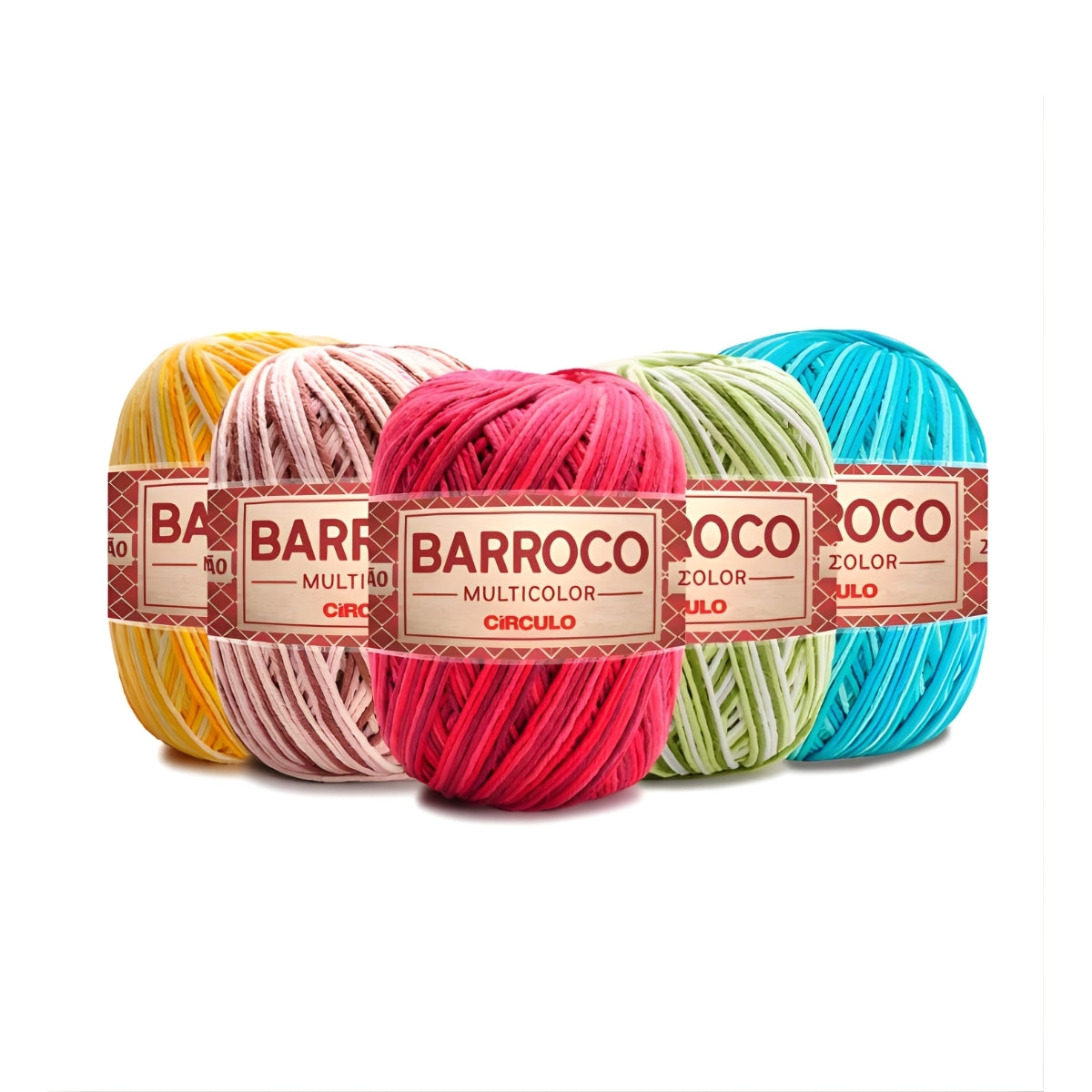 Barbante Barroco Multicolor Algodão Crochê Tricô 200g 226m Tex 885