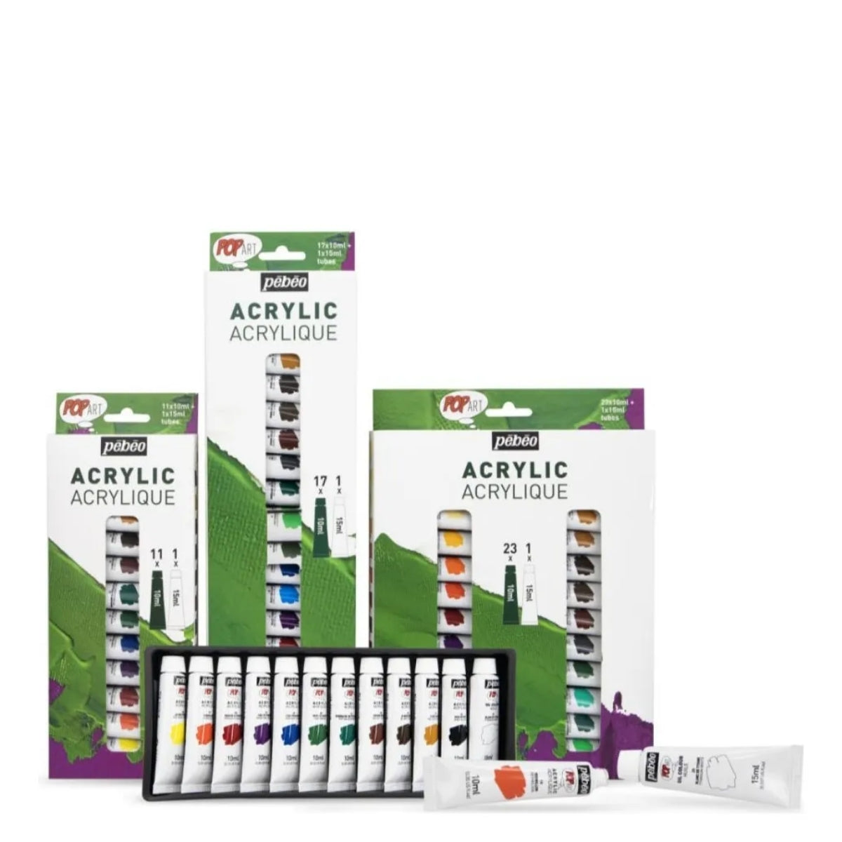 Estojo Tinta Acrílica Pop Art 10ml com 24 Cores - Pebeo
