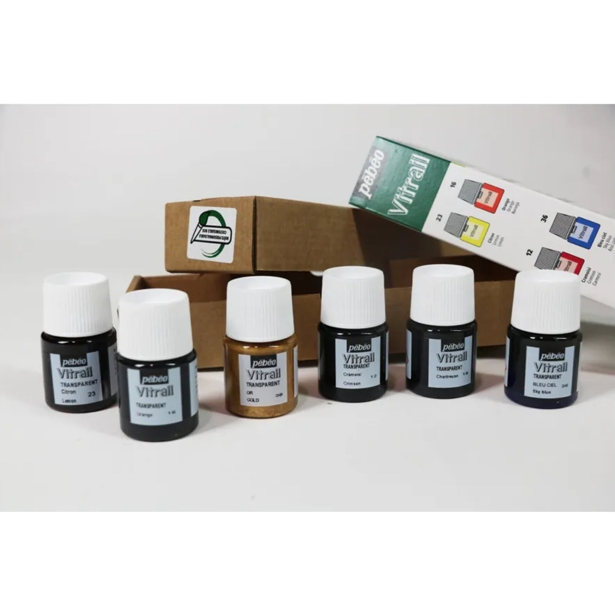 Estojo Tinta para Vidro Initia Vitrail 20ml com 6 Unidades - Pebeo