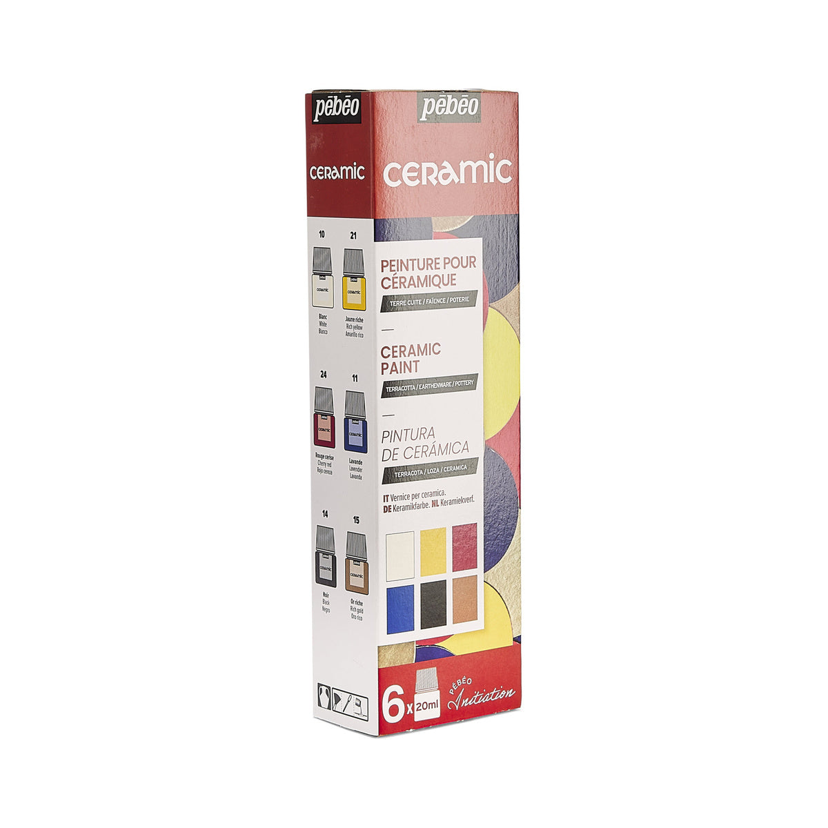 Estojo Tinta para Cerâmica Initia Ceramic 20ml com 6 Unidades - Pebeo