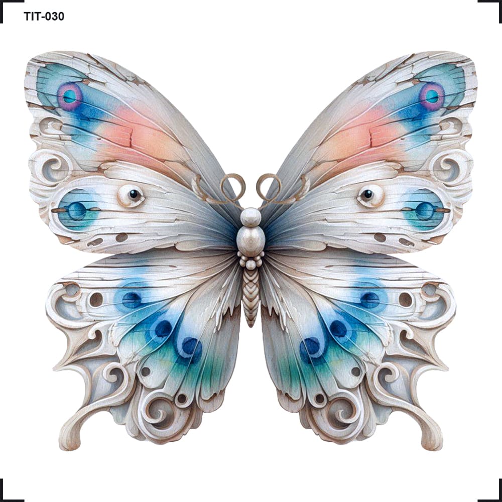 Transfer de Imagem Tiny Pct 5 Borboleta Branca 9,8x15cm para Artesanato e Decoração Tit-030 - Litoarte