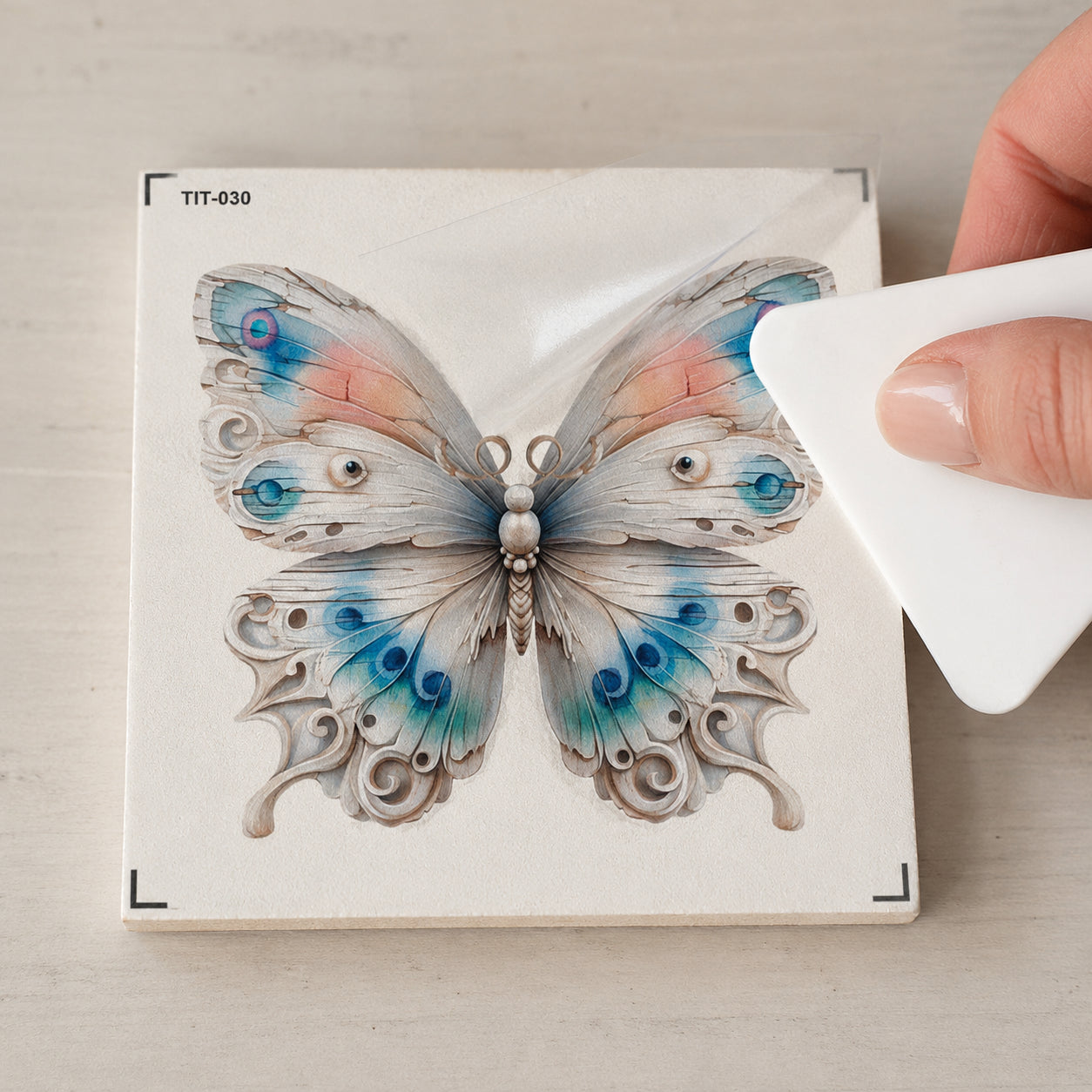 Transfer de Imagem Tiny Pct 5 Borboleta Branca 9,8x15cm para Artesanato e Decoração Tit-030 - Litoarte