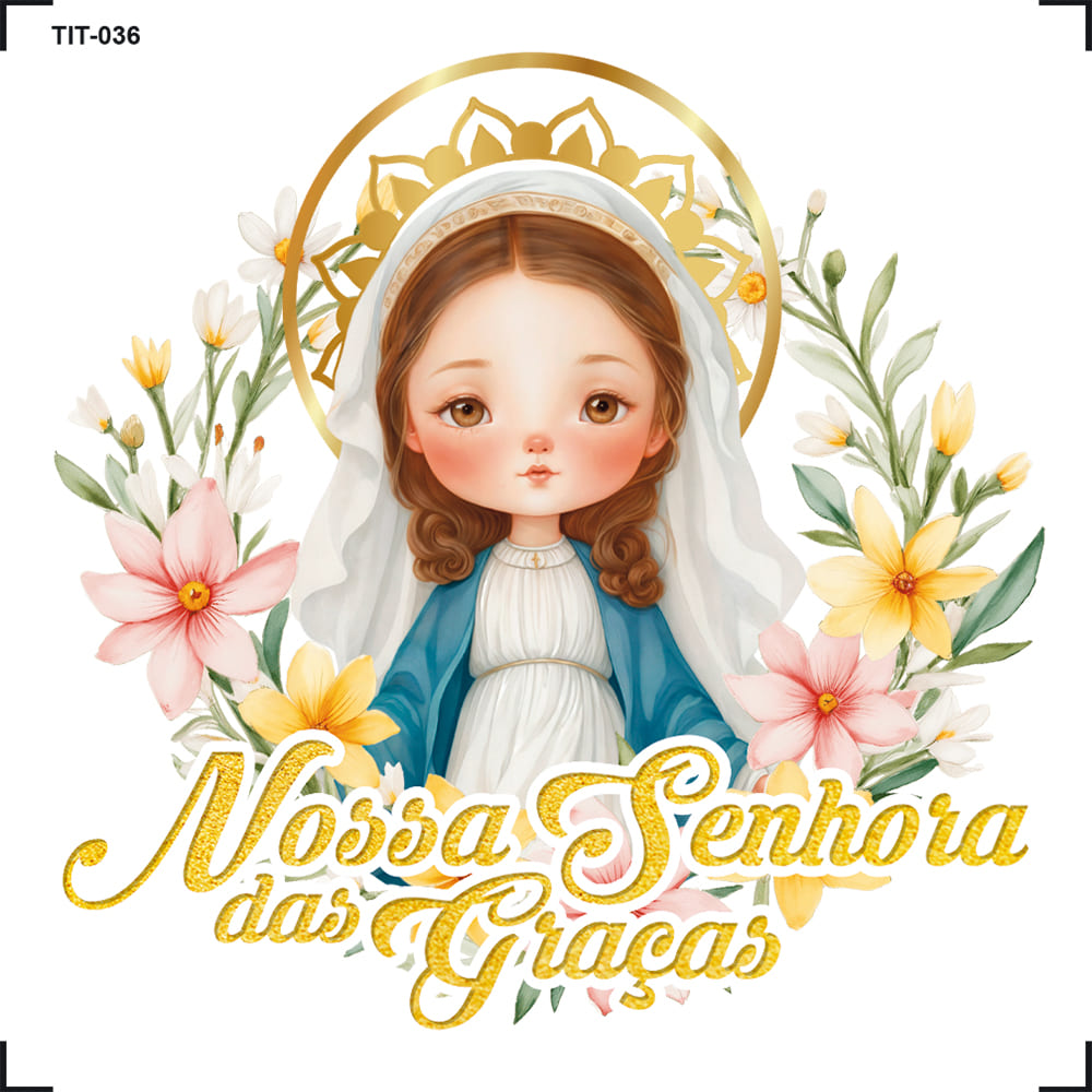 Transfer de Imagem Tiny Pct 5 Nossa S das Graças 9,8x15cm para Artesanato e Decoração Tit-036 - Litoarte