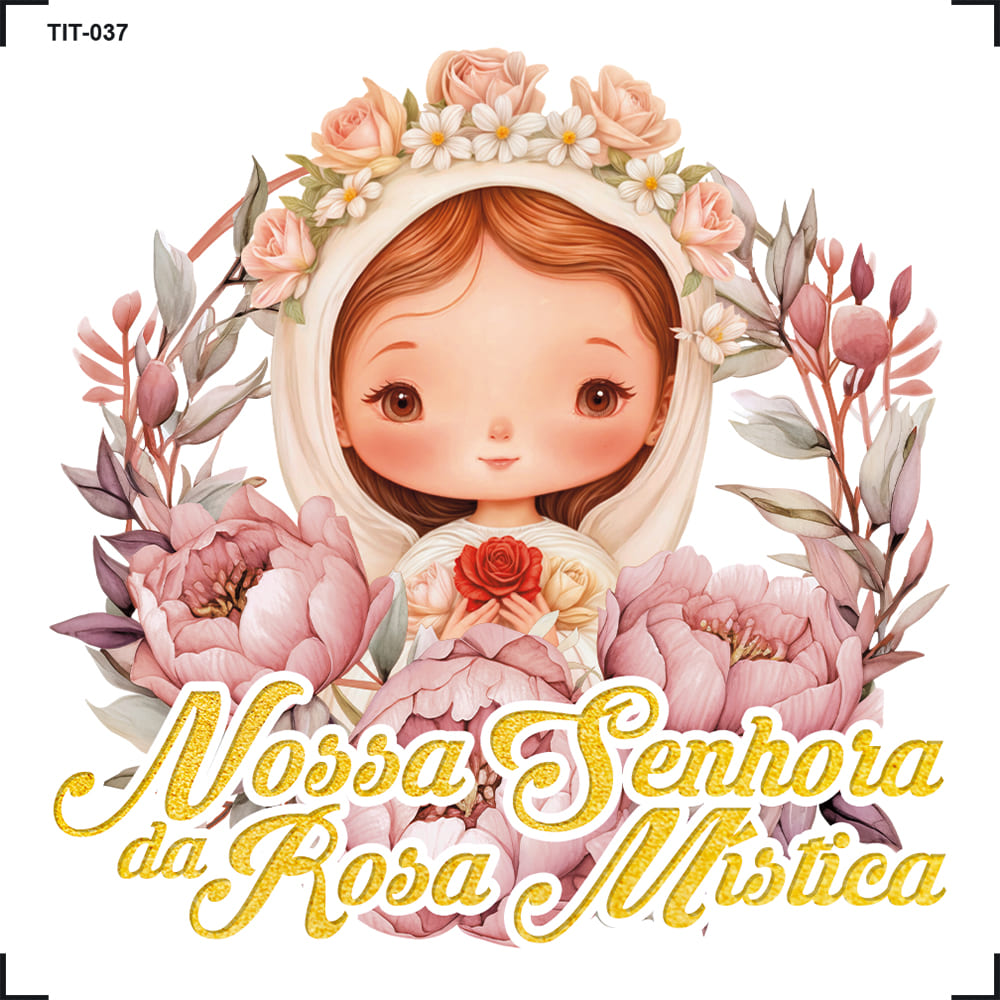 Transfer de Imagem Tiny Pct 5 Nossa S da Rosa Mistica 9,8x15cm para Artesanato e Decoração Tit-037 - Litoarte