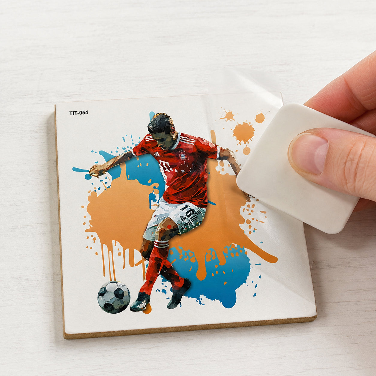 Transfer de Imagem Tiny Pct 5 Jogador de Futebol 9,8x15cm para Artesanato e Decoração Tit-054 - Litoarte