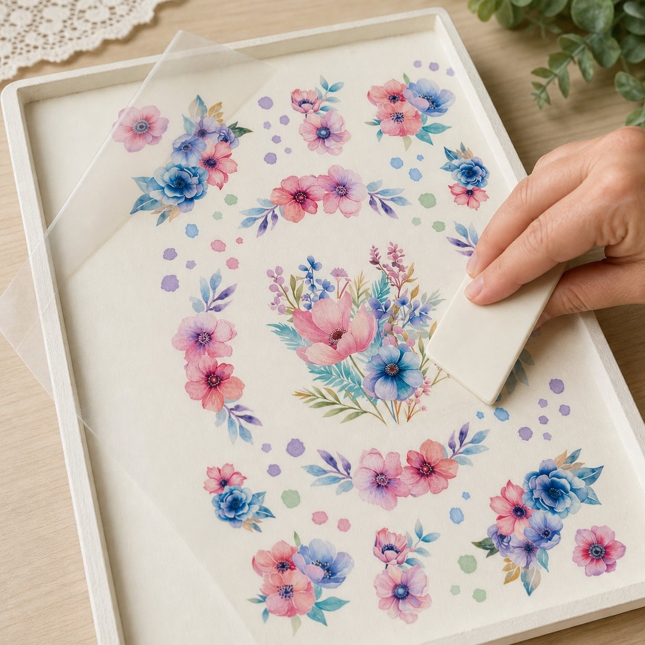 Transfer Espelhado Floral 19,5x29,5cm para Artesanato e Decoração Teb-003 - Litoarte