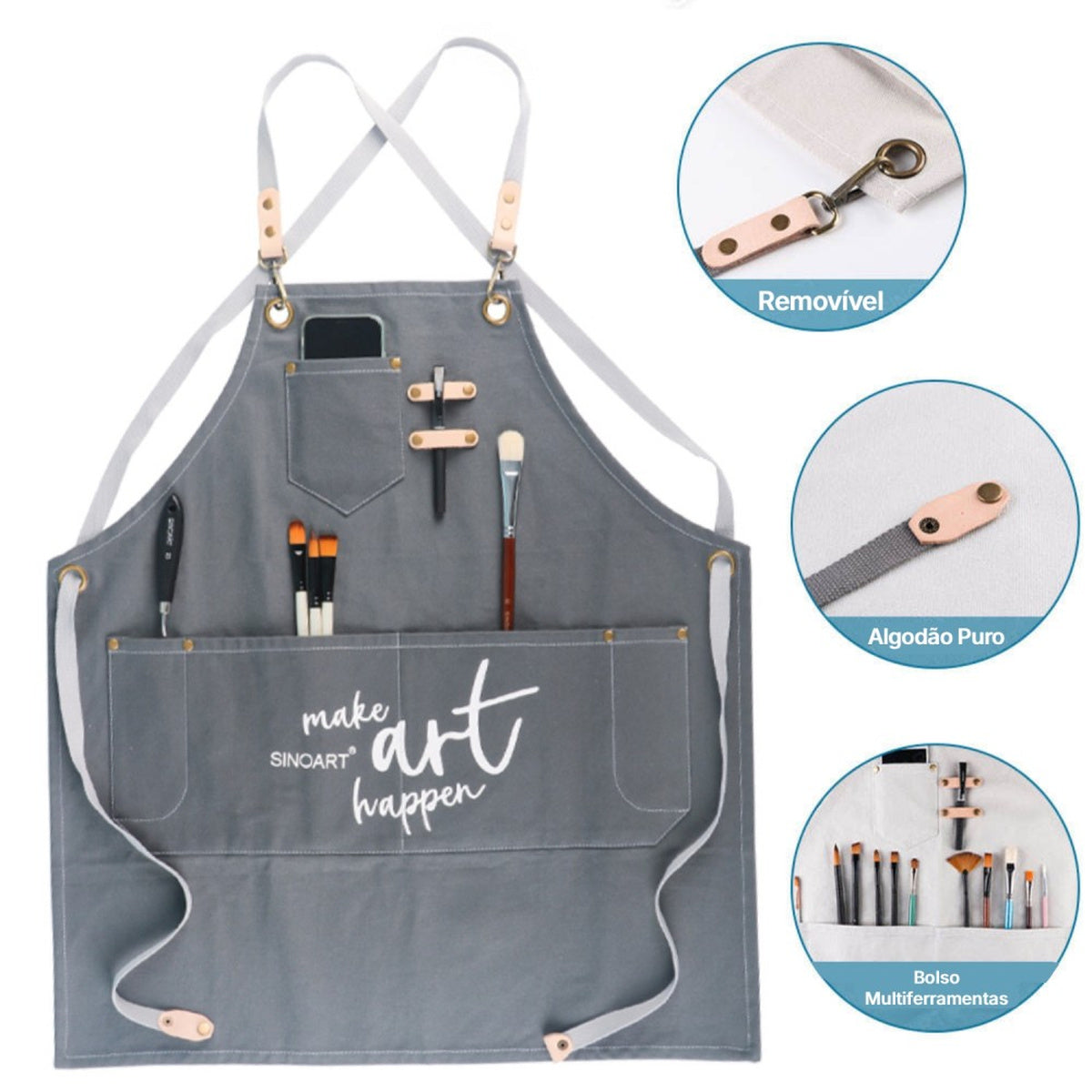 Avental Artista Profissional Fashion com 1 Unidade G092 - Sinoart