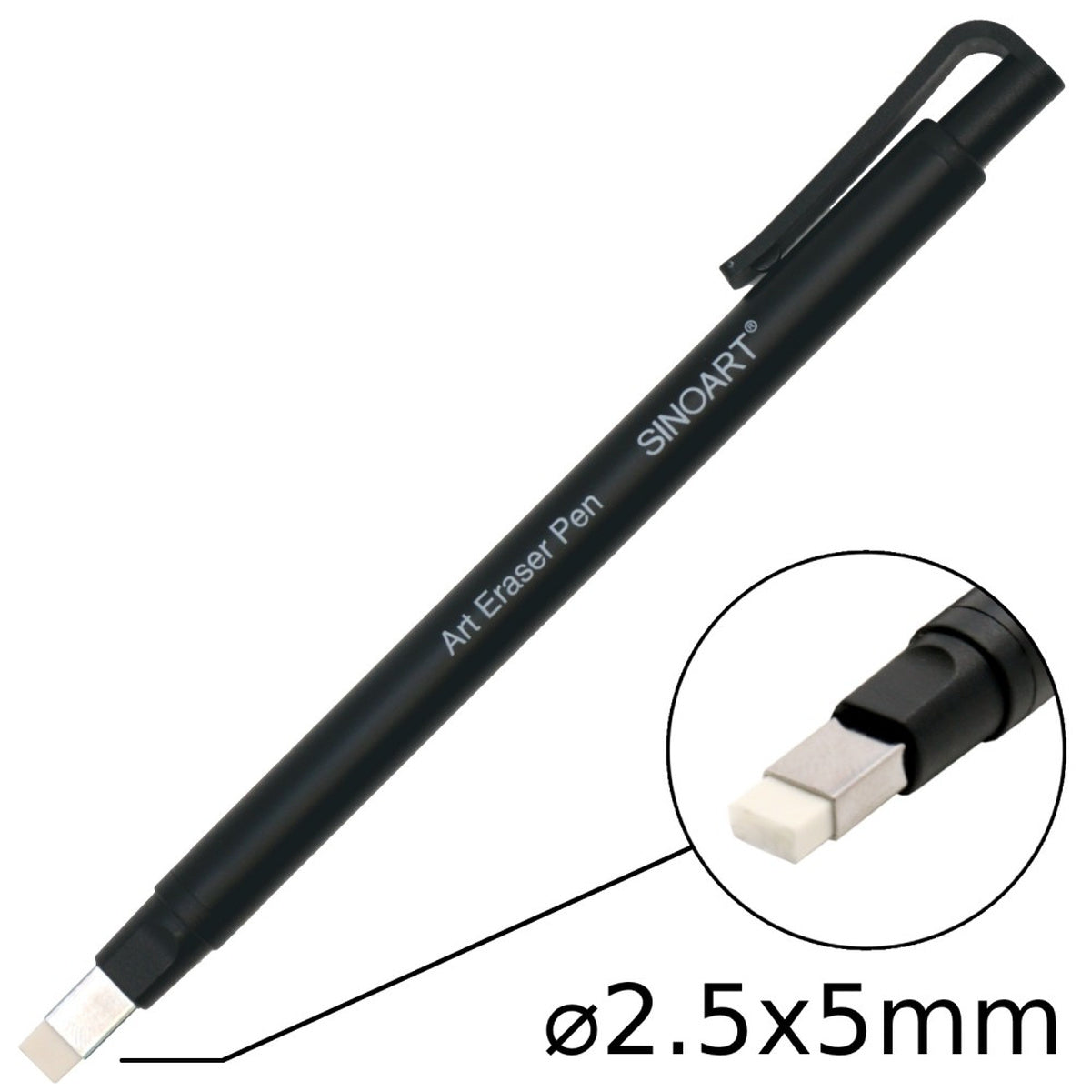 Caneta Borracha Flat 2,5mm para Correção em Desenho A295b - Sinoart