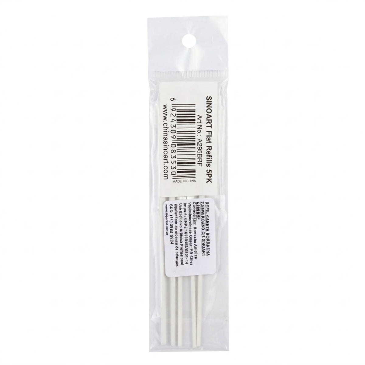 Refil Caneta Borracha 2,5 Mm Flat com 5 Unidades A295brf - Sinoart