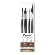 Kit de Pincel Escoda Ultimo 8911 Cerda Sintetico Cabo Curto com 04 Unidades
