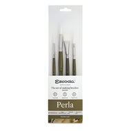 Kit de Pincel Escoda Perla 8912 Cerda Sintetico Cabo Curto com 04 Unidades