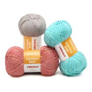 Fio Confete Baby Acrílico com Poliéster Tricô Crochê 100g 165m Tex 606 - Círculo