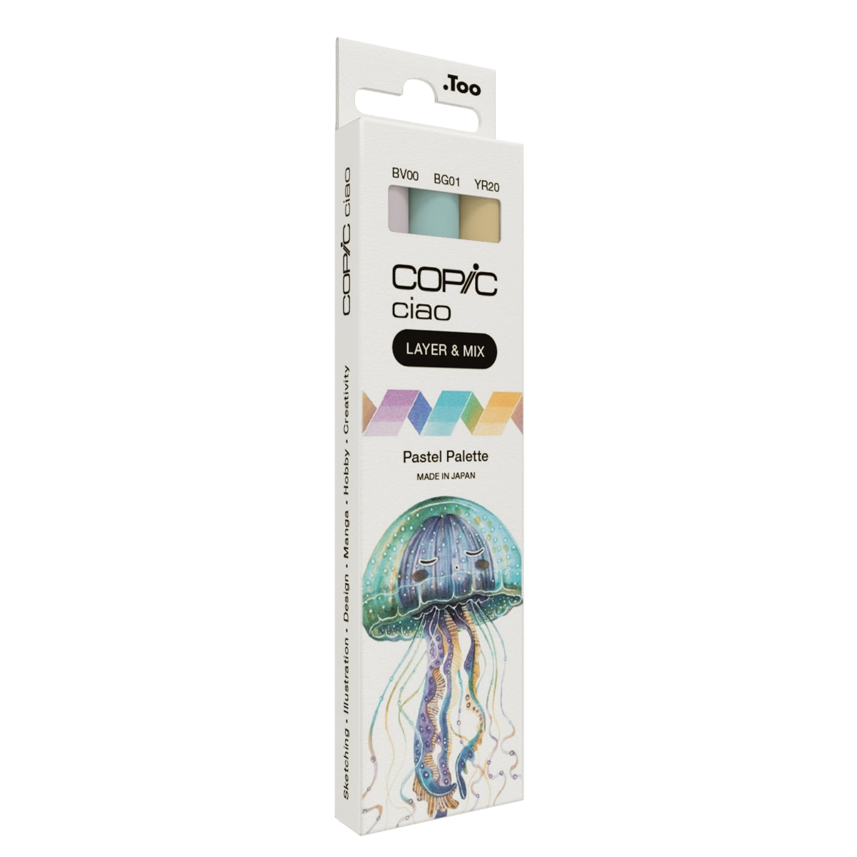 Estojo Marcador Artístico Copic Ciao Layer & Mix Ponta Dupla com 3 Cores Pastel Palette - Copic