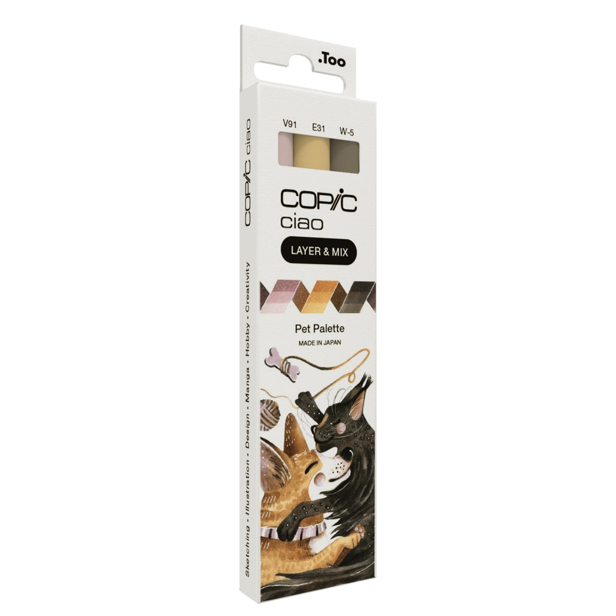 Estojo Marcador Artístico Copic Ciao Layer & Mix Ponta Dupla com 3 Cores Pet Palette - Copic