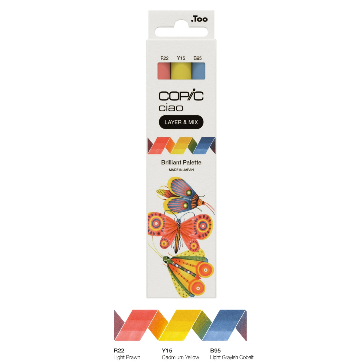 Estojo Marcador Artístico Copic Ciao Layer & Mix Ponta Dupla com 3 Cores Brilliant Palette - Copic