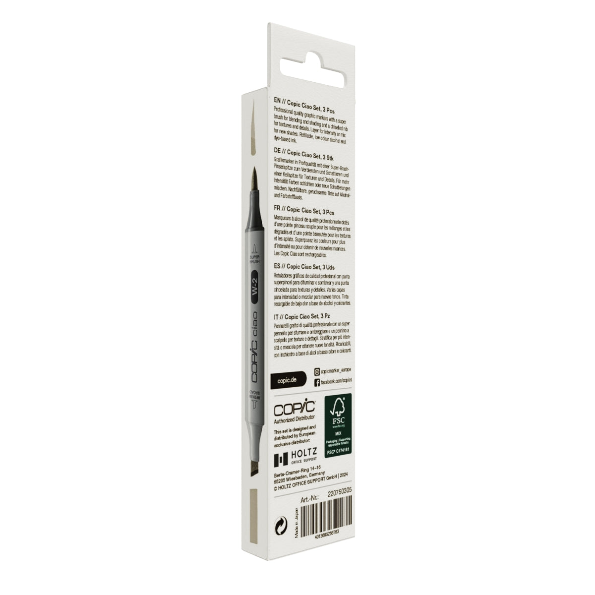 Estojo Marcador Artístico Copic Ciao Layer & Mix Ponta Dupla com 3 Cores Cozy Palette - Copic