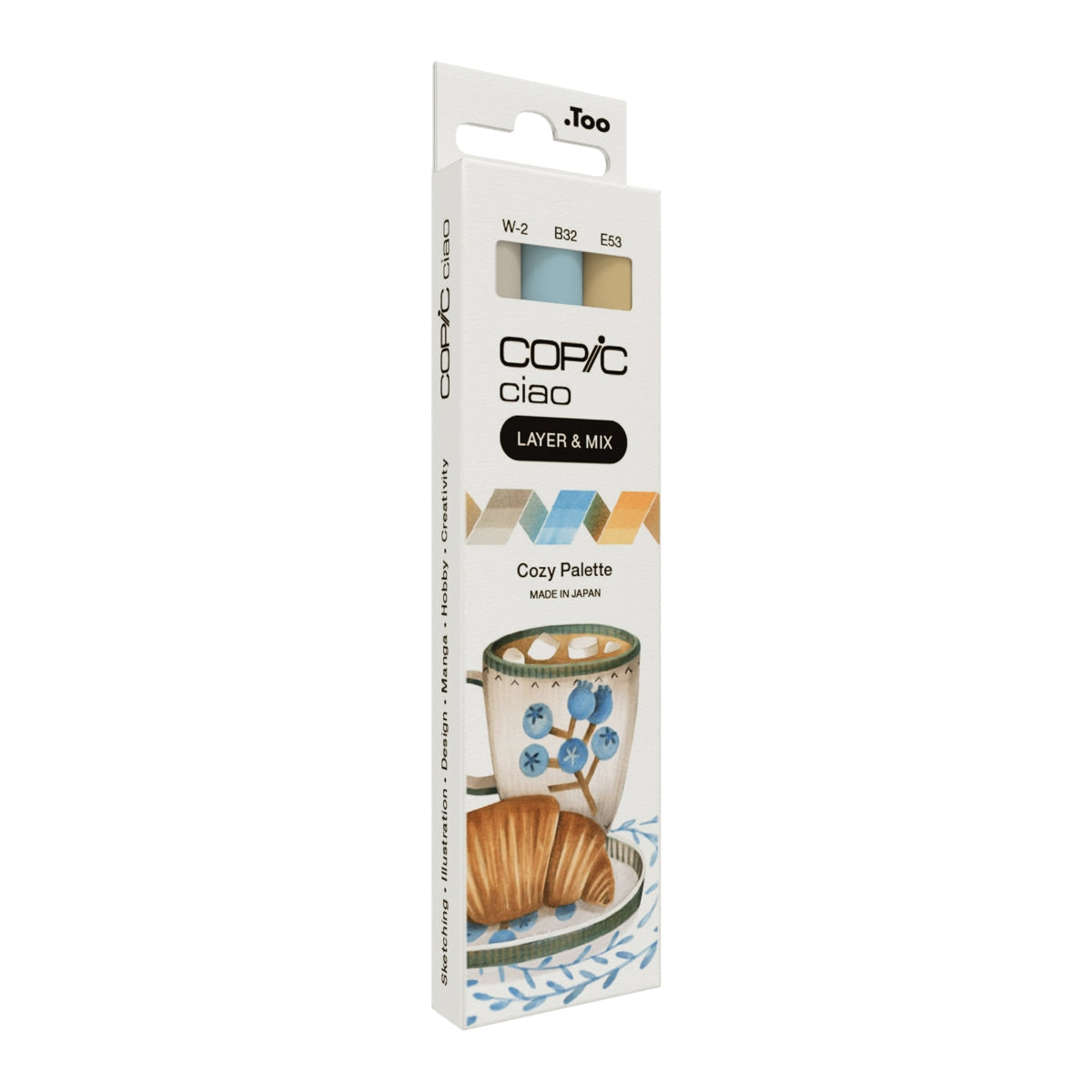 Estojo Marcador Artístico Copic Ciao Layer & Mix Ponta Dupla com 3 Cores Cozy Palette - Copic