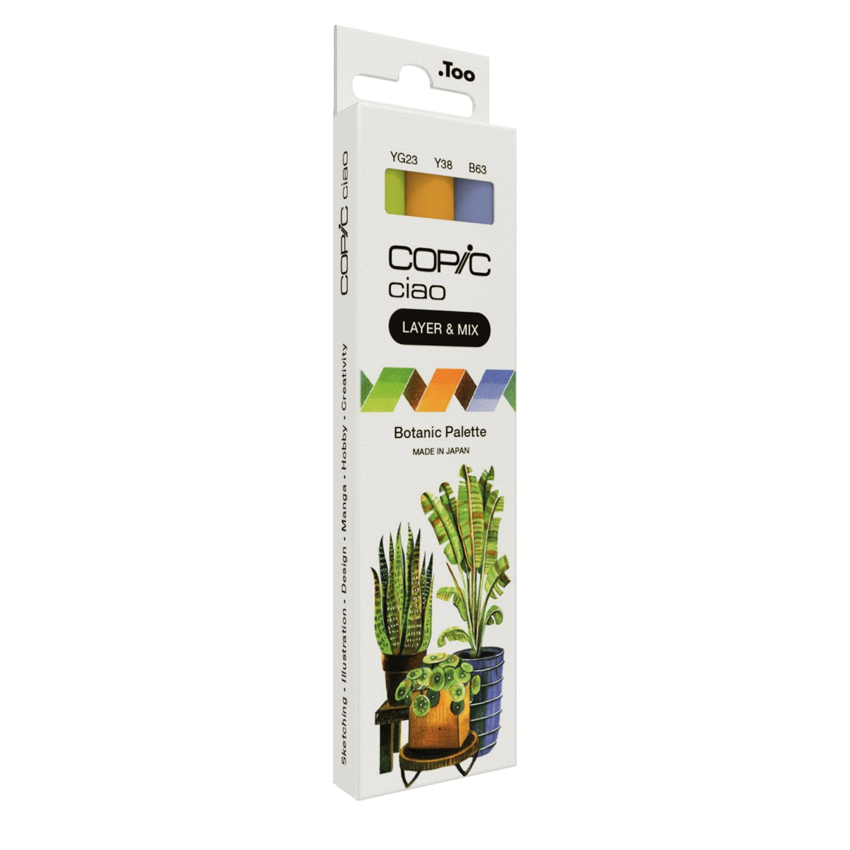 Estojo Marcador Artístico Copic Ciao Layer & Mix Ponta Dupla com 3 Cores Botanic Palette - Copic